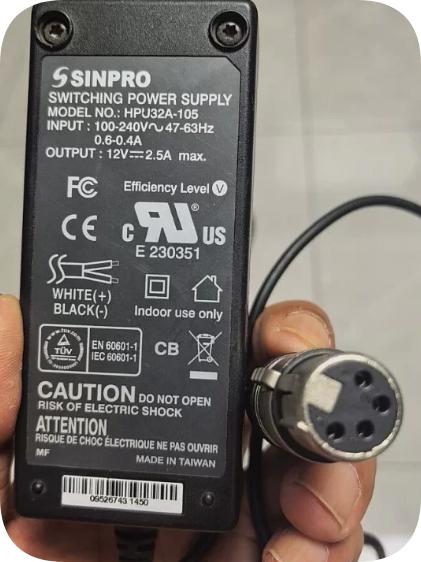 *Brand NEW*ompatible with SINPRO 12V 2.5A 4-hole XLR Power Adapter/Charger Model HPU32A-105 Power Supply